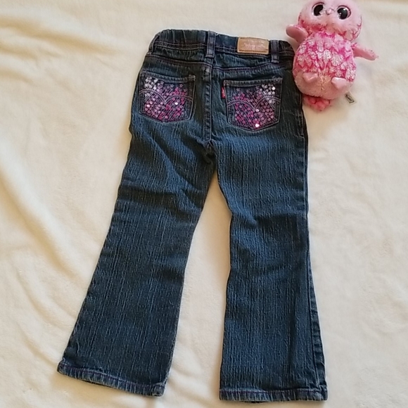 Girl's Denim Jeans Levi's Purple Sequins Size 4 - Picture 6 of 6